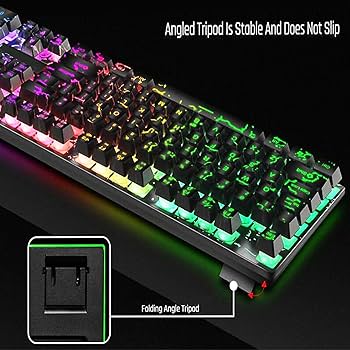 Amazon.com: Guiheng Wired Crack Rainbow Gaming Keyboard and